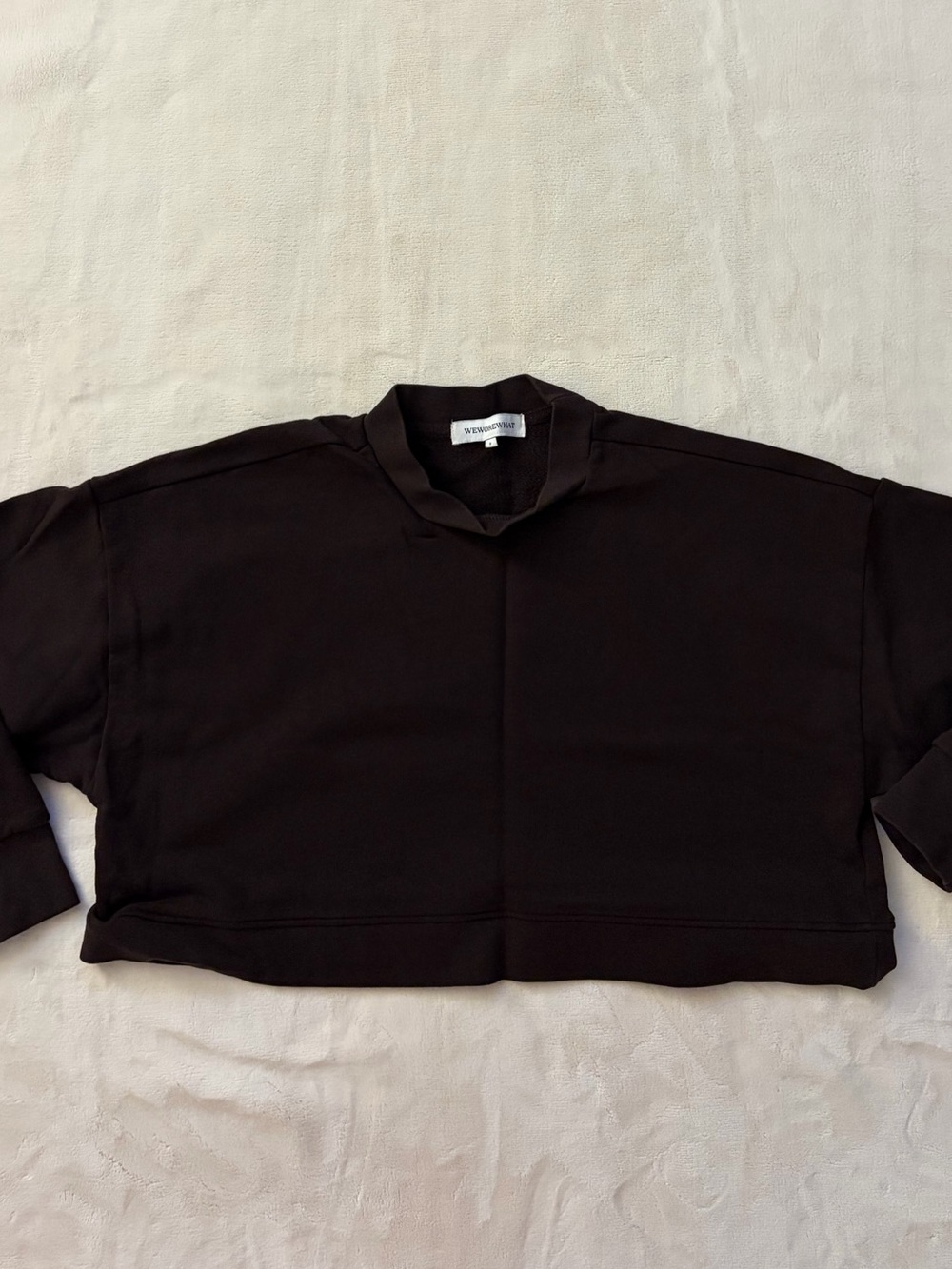 WeWoreWhat: Brown Cropped Mock Neck Sweatshirt - PART OF SET